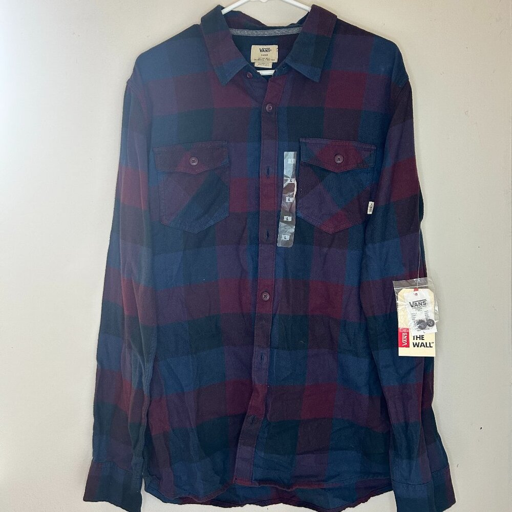 Vans Off The Wall Men's Long Sleeve Button Down Plaid Shirt